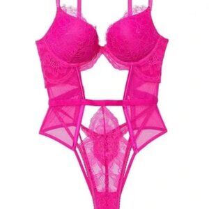 Victoria Secret Fuschia Push Up Teddy - Size XS - Never Worn
